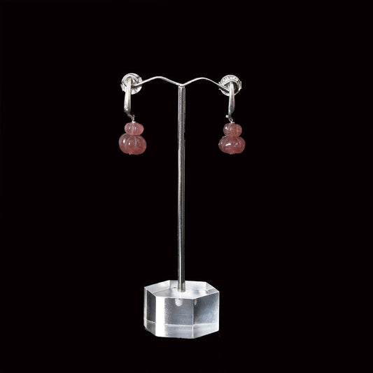 Faceted Stone Earrings - Wine